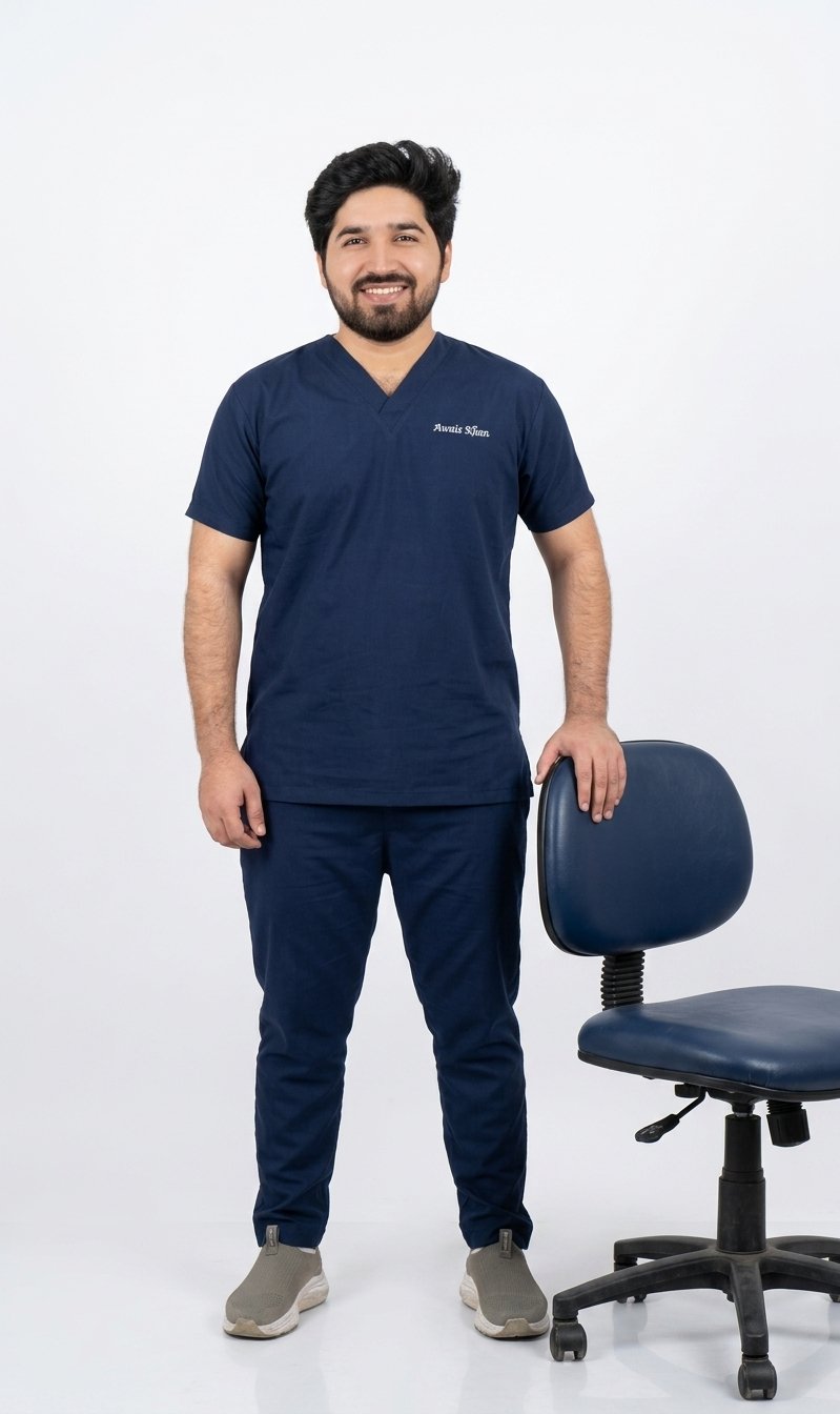 Men’s Scrub Wash & Wear – Wrinkle-Free Fabric | Premium Navy Blue - Image 1